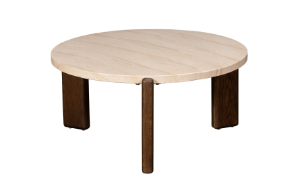 Ida Large Nesting Coffee Table with Travertine Stone Top