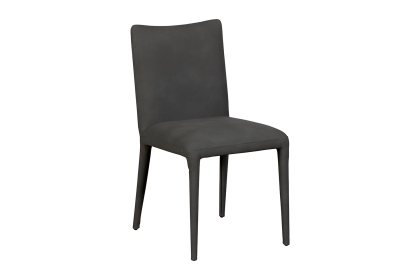 Lucas Fully Upholstered PU Leather Dining Chair in Grey (Pair)
