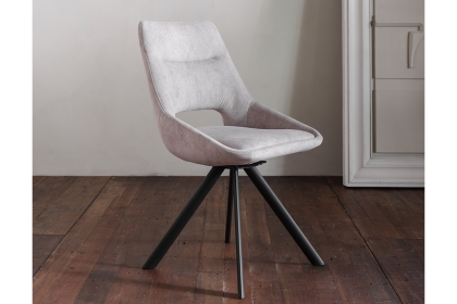 Paige Soft Cotton Dining Chair in Light Grey (Pair) Paige Soft Cotton Dining Chair in Light Grey (Pair)