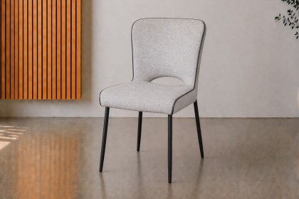 Maya Linen Dining Chair in Light Grey (Pair)