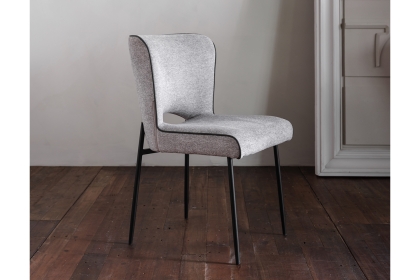 Maya Linen Dining Chair in Light Grey (Pair) Maya Linen Dining Chair in Light Grey (Pair)