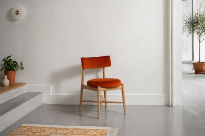 G Plan Flora Retro Pair Of Dining Arm Chairs in Orange