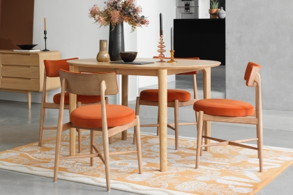 G Plan Winchester Retro Oak 130-170cm Rounded Extending Dining Table