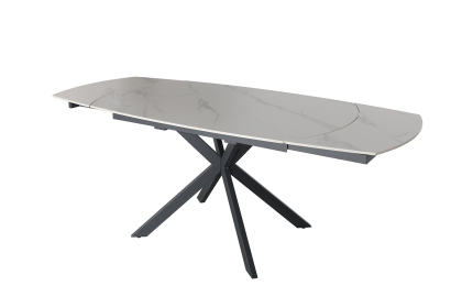 Sintered Stone 140-200cm Twist Extending Dining Table in White