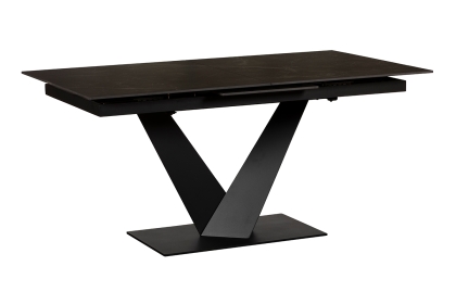 Sintered Stone V-Shape 160-205cm Extending Dining Table in Black