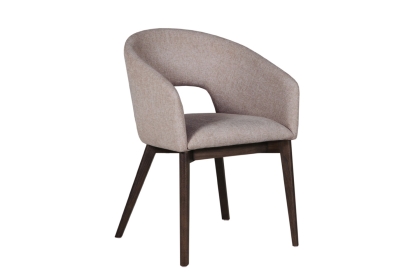 Areola Curved Fabric Dining Chairs in Latte (Pair)