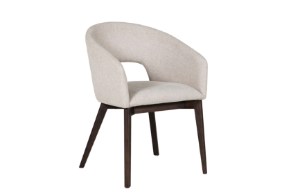 Ariyan Curved Fabric Dining Chairs in Natural (Pair)