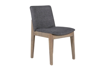 Feltz Smoked Oak and Fabric Dining Chairs in Dark Grey Feltz Smoked Oak and Fabric Dining Chairs in Dark Grey