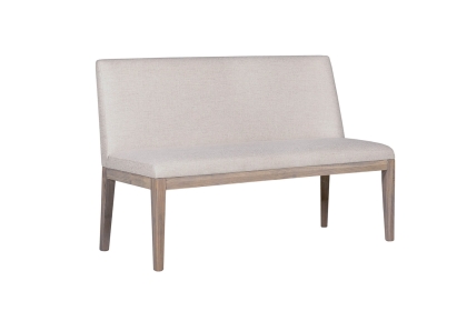 Feltz Smoked Oak and Fabric Short Dining Bench in Natural