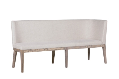 Feltz Smoked Oak and Fabric Long Corner Dining Bench in Natural