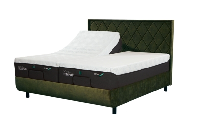 TEMPUR® Arc Ergo Smart Base Bed Frame with Quilted Headboard