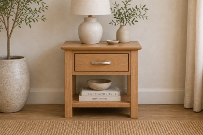 Devon Solid Oak 1 Drawer Night Stand Table Devon Solid Oak 1 Drawer Night Stand Table