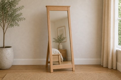 Devon Solid Oak Cheval Mirror Devon Solid Oak Cheval Mirror