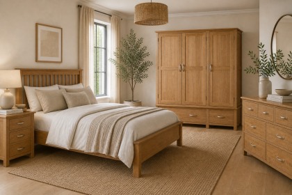 Devon Solid Oak Triple Wardrobe