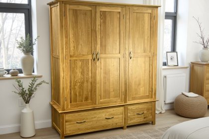Moda Solid Oak Triple Wardrobe