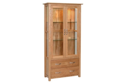 Moda 100% Solid Oak Glass Display Cabinet