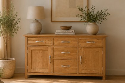 Devon 100% Solid Oak 4ft6in Sideboard Dresser Base