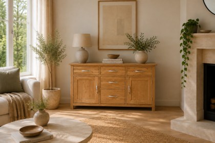 Devon 100% Solid Oak 4ft6in Sideboard Dresser Base