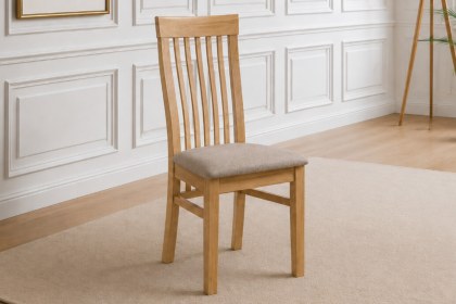Devon 100% Solid Oak Extending Dining Table & 6 Slatted Back Chairs