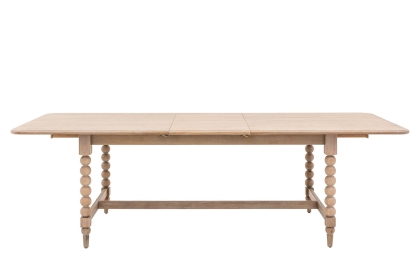 Gallery Direct Artisan Limewash Oak Extending Dining Table with Bobbin Detail