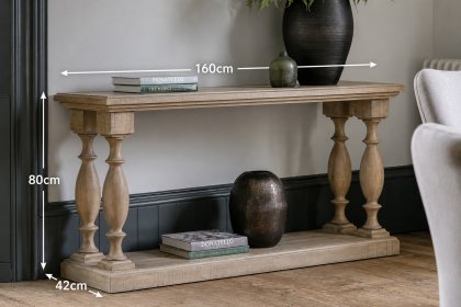 Gallery Direct Vancouver Rustic Pine Console Table