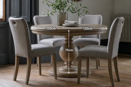 Gallery Direct Vancouver Rustic Pine Round Extending 120-160cm Dining Table Gallery Direct Vancouver Rustic Pine Round Extending 120-160cm Dining Table