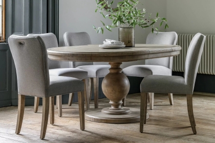 Gallery Direct Vancouver Rustic Pine Round Extending 120-160cm Dining Table