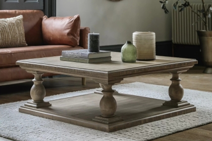 Gallery Direct Vancouver Rustic Pine Square Coffee Table