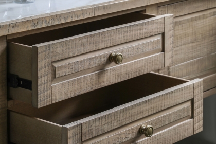 Gallery Direct Vancouver Rustic Pine Sideboard with Marble Top