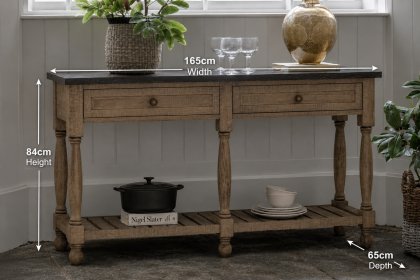 Gallery Direct Vancouver Rustic Pine Console Table with Marble Top Gallery Direct Vancouver Rustic Pine Console Table with Marble Top
