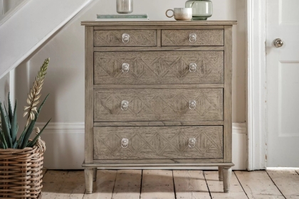 Gallery Direct Mustique French Colonial 5 Drawer Chest of Drawers