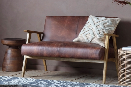 Neyland vintage brown leather armchair discount