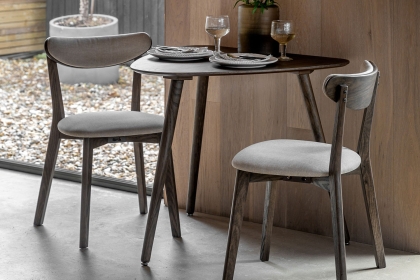 Gallery Direct Hatfield Smoked Oak 80cm Small Triangular Dining Table