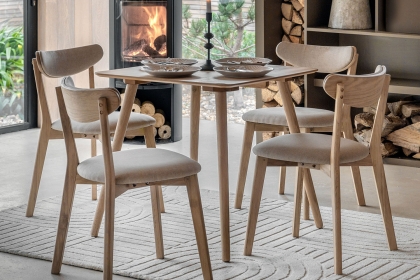 Gallery Direct Hatfield Natural Oak 77cm Square Dining Table