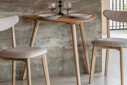 Gallery Direct Hatfield Natural Oak 80cm Small Triangular Dining Table Set & x2 Chairs