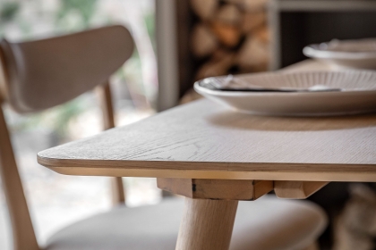 Gallery Direct Hatfield Natural Oak 150cm Large Rectangular Dining Table Set & x4 Chairs