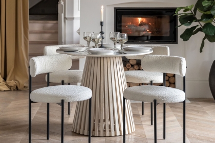 Gallery Direct Aveley Set of 2 Vanilla Boucle Dining Chairs Gallery Direct Aveley Set of 2 Vanilla Boucle Dining Chairs