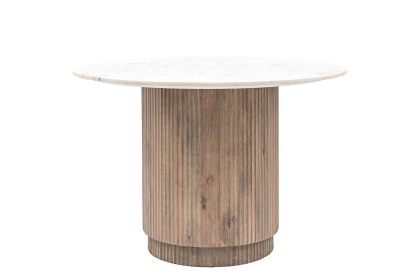 Gallery Direct Marmo Mango Wood Round Dining Table with Marble Top