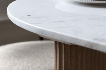 Gallery Direct Marmo Mango Wood Large Dining Table with Marble Top