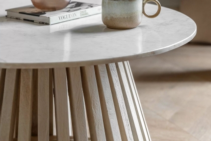 Gallery Direct Soho Mango Wood Coffee Table with Marble Top