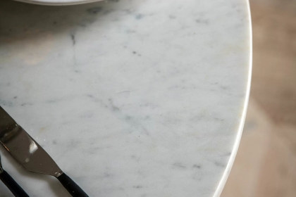 Gallery Direct Soho Mango Wood Round Dining Table with Marble Top