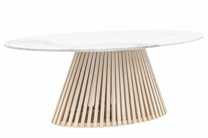 Gallery Direct Soho Mango Wood Oval Dining Table with Marble Top