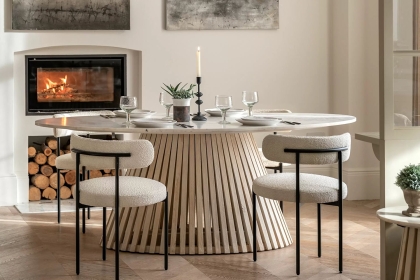 Gallery Direct Soho Mango Wood Oval Dining Table with Marble Top