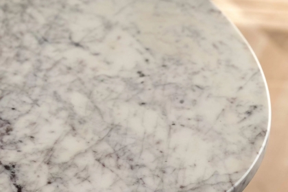 Gallery Direct Soho Mango Wood Oval Dining Table Set with Marble Top & 6 Aveley Chairs