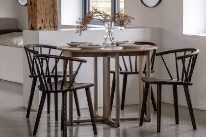 Gallery Direct Craft Smoked Oak Folding Dining Table