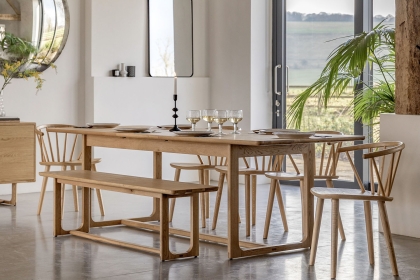 Gallery Direct Craft Natural Oak Extending Dining Table Set & 6 Chairs