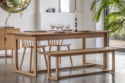 Gallery Direct Craft Natural Oak Extending Dining Table Set & 6 Chairs