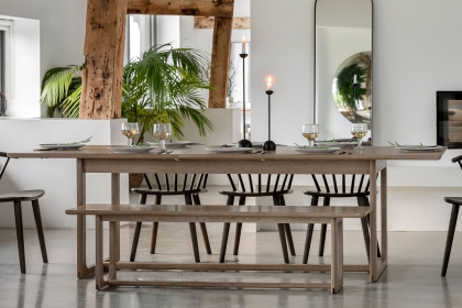 Gallery Direct Craft Smoked Oak Extending Dining Table Set & 6 Chairs