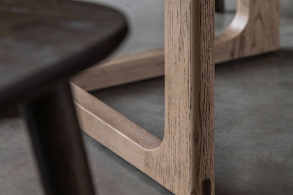 Gallery Direct Craft Smoked Oak Round Dining Table Set & 4 Chairs