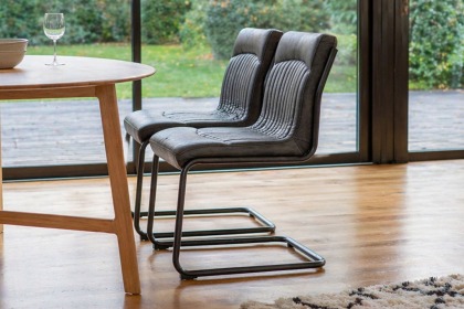 Gallery Direct Capri Vintage Leather Chair in Antique Ebony